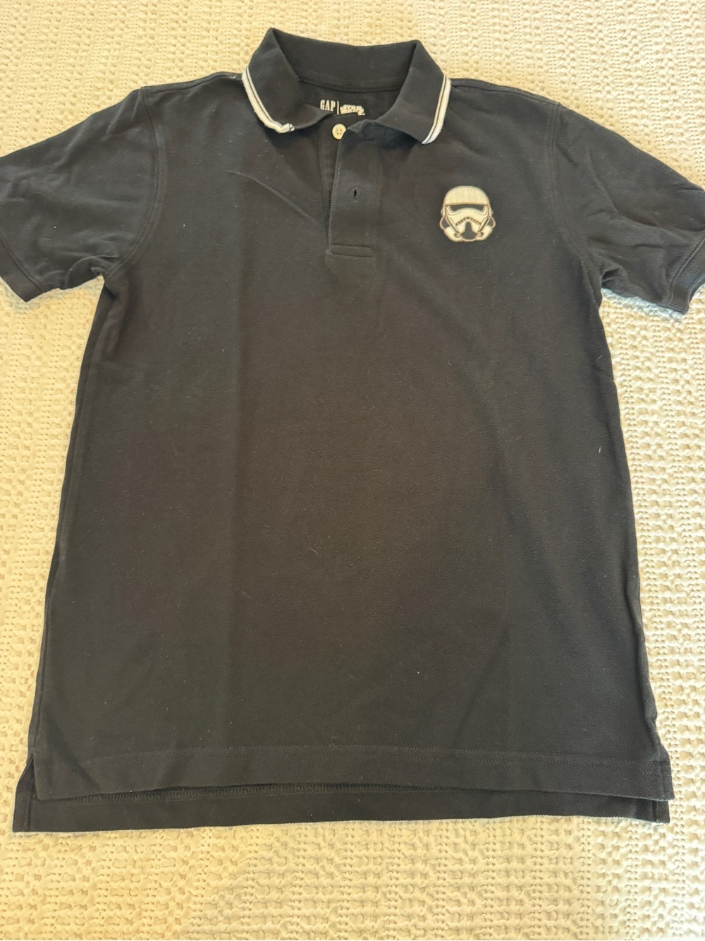 Gap Star Wars Stormtrooper Polo Shirt Boys XXL 14–16 Black